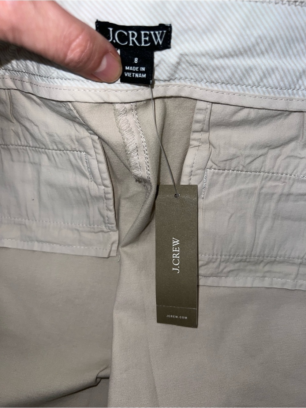 J.Crew Khaki Chino Shorts Stretch Cotton Size 8 NWT - Picture 10 of 16